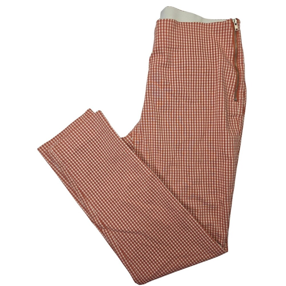 A New Day High Rise Skinny Ankle Pants Size 6 Red/White 4034-